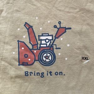 Life Is Good long sleeve tshirt men crusher snowblower winter xxl